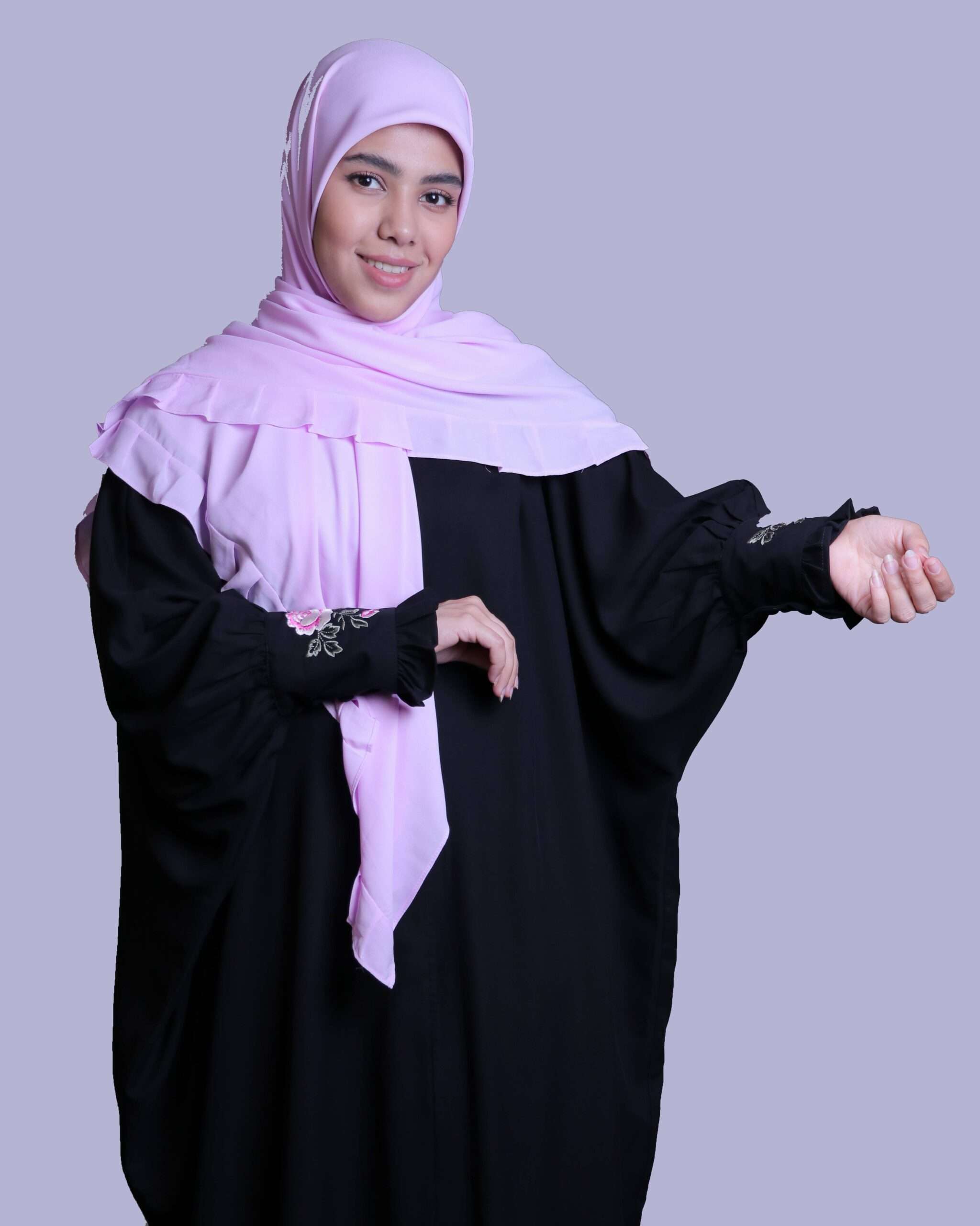عبا پرچین گلدوزی مشکی