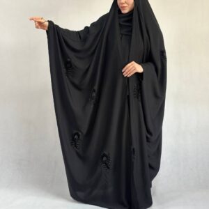 چادر مشکی عربی اصیل ندا مخمل طاووس دیزاین