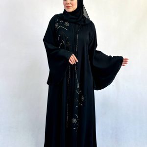 عبا مشکی کریستال دوزی ستاره زوین کد2