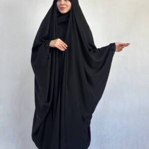 چادر مشکی عربی اصیل لاموت نیمه گلدار
