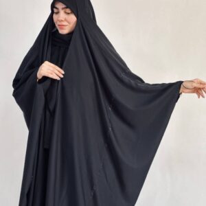 چادر مشکی عربی اصیل تمام نگین خطی دیزاین